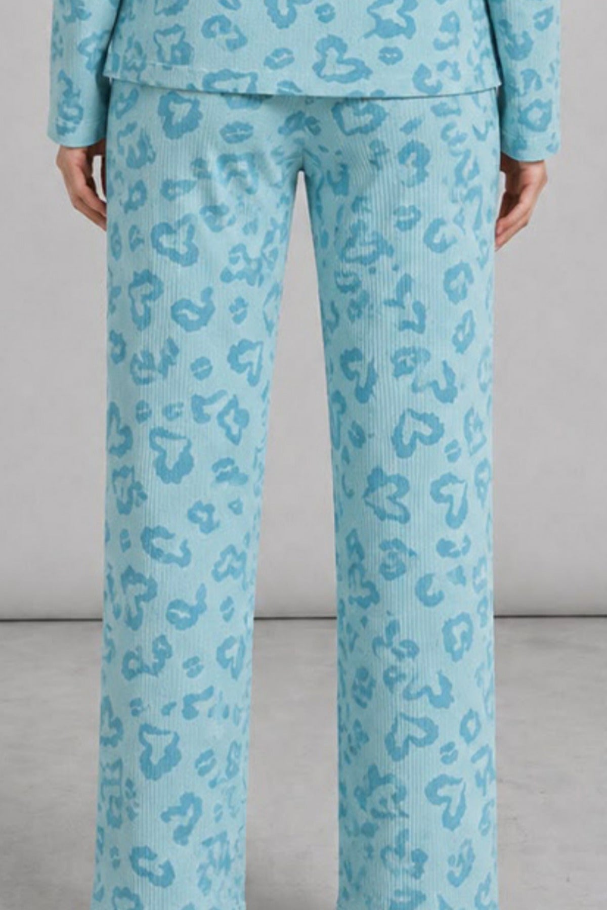 Kadın Desenli Uzun Kollu Pijama Takımı 4722