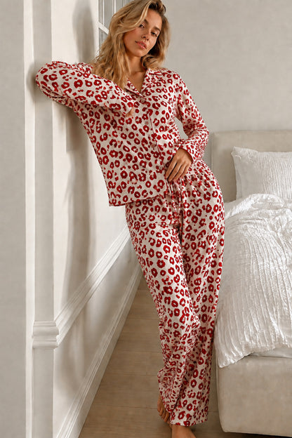 Kadın Gömlek Yaka Düğmeli Pijama Takımı