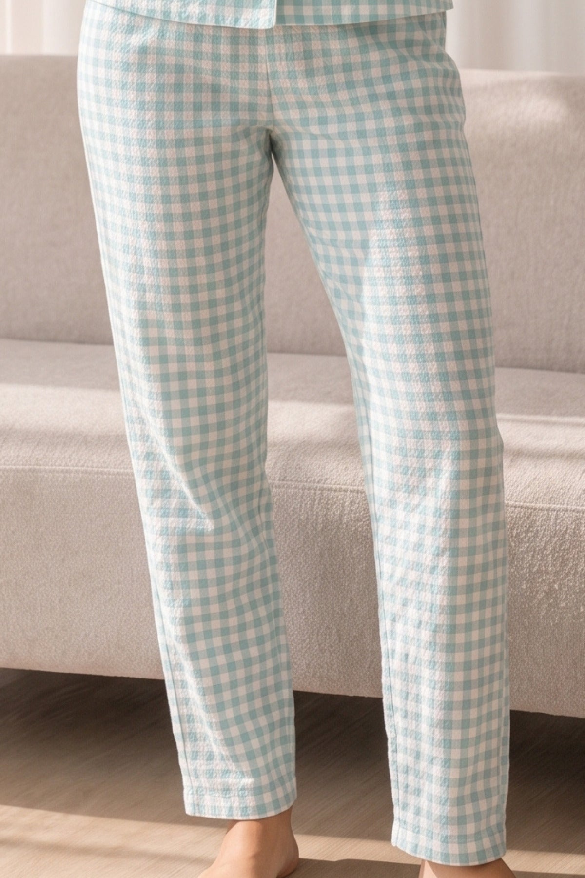Kadın Loose Uzun Paça Pamuk Pijama Takımı