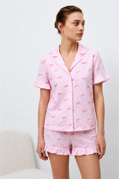 Kadın Premium Fırfırlı Pijama Takımı