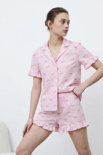 Kadın Premium Fırfırlı Pijama Takımı