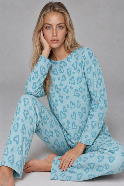 Kadın Desenli Uzun Kollu Pijama Takımı 4722