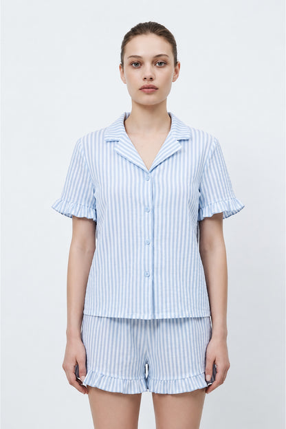Kadın Premium Fırfırlı Pijama Takımı