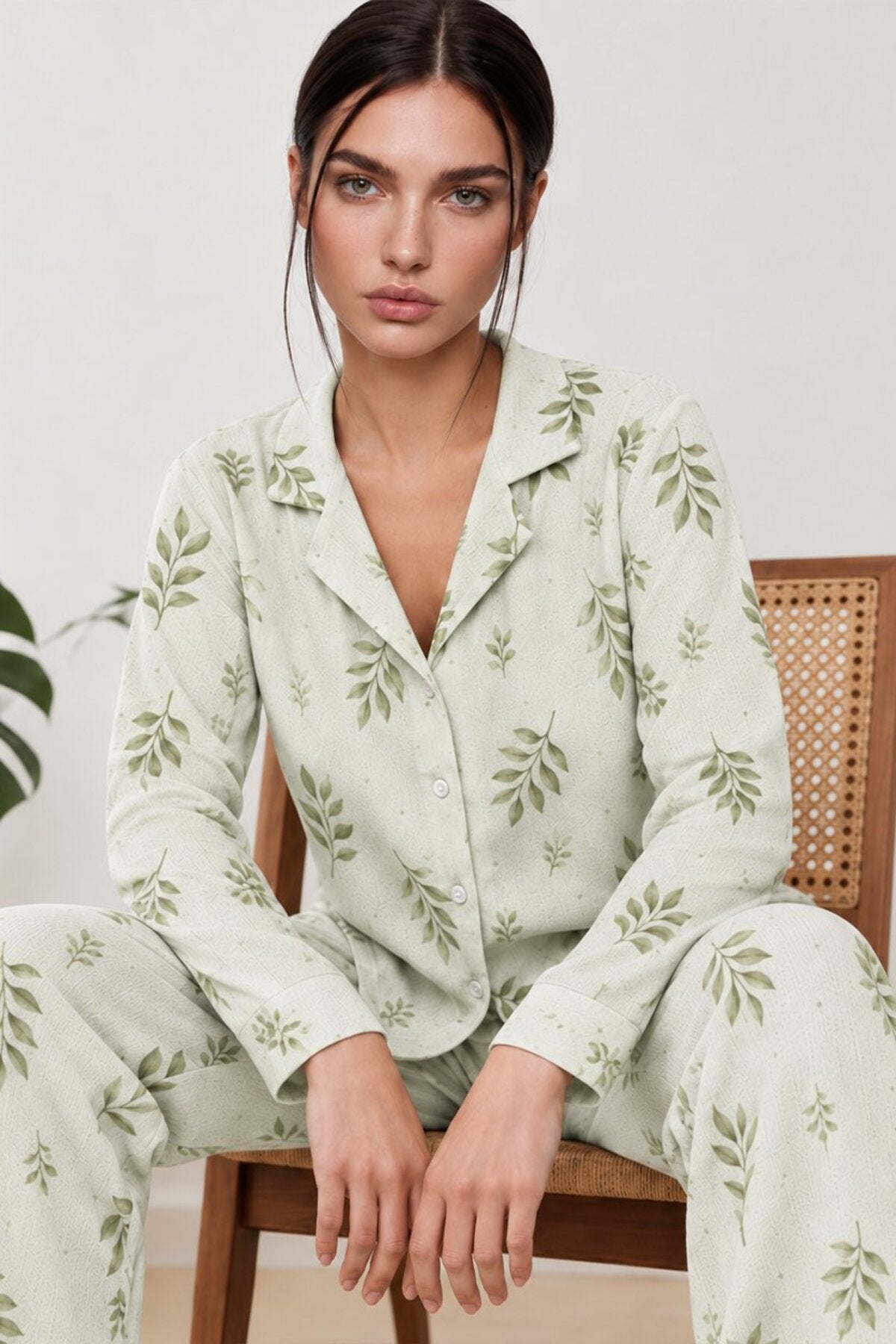 Kadın Uzun Kol Rahat Pijama Takımı 4761