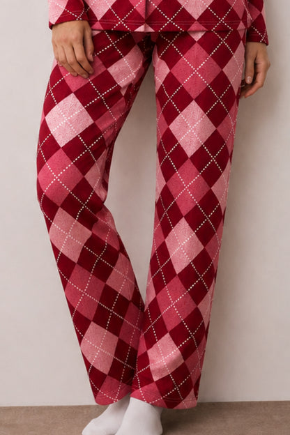 Kadın Düğmeli Kışlık Ev Pijama Takımı