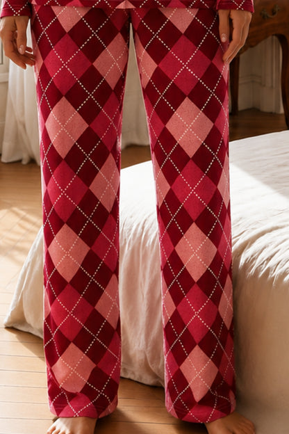 Kadın Relax Fit Düğme Pijama Takımı