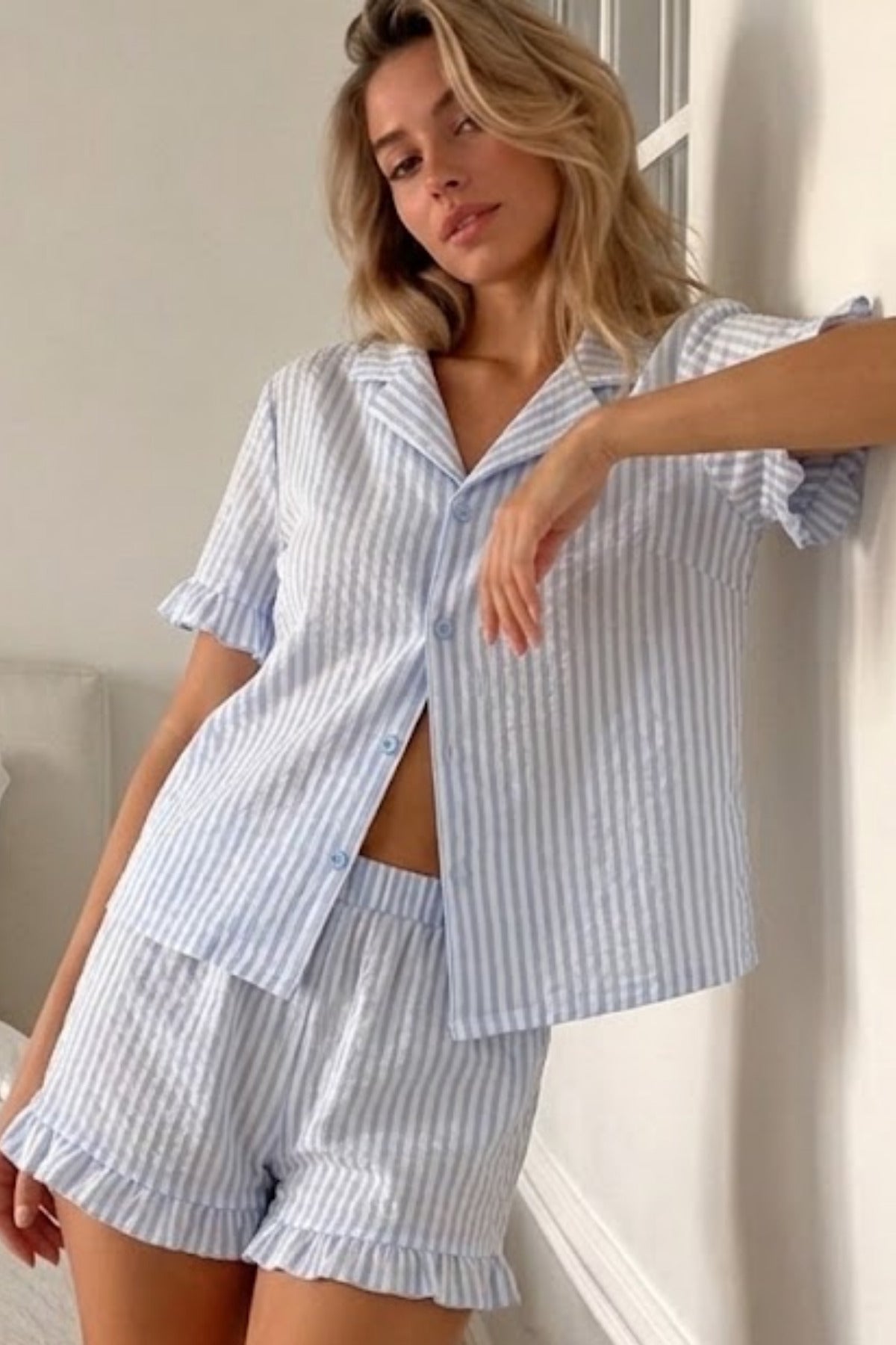 Kadın Viskon Kısa Kol Regular Pijama Takımı