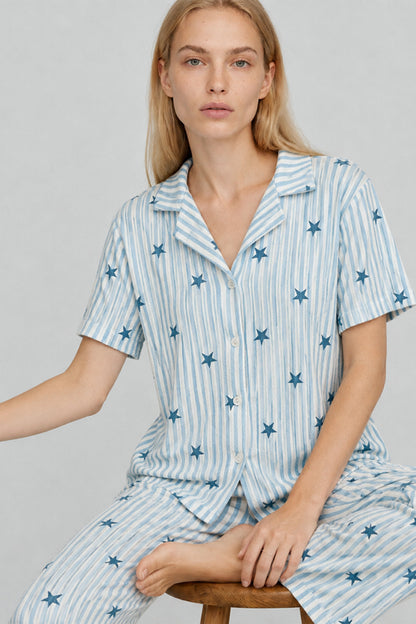 Kadın Kısa Kollu Rahat Pijama Takımı 4728