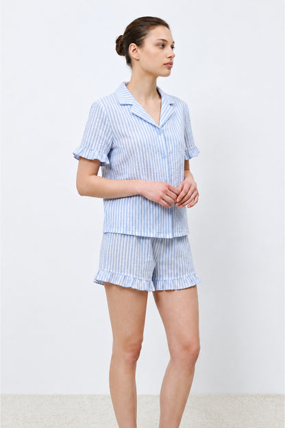 Kadın Premium Fırfırlı Pijama Takımı