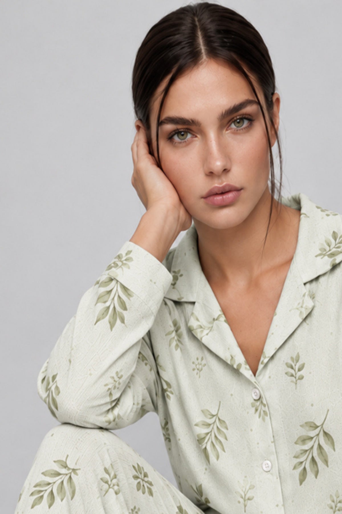 Kadın Uzun Kol Rahat Pijama Takımı 4761