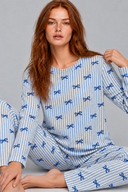 Kadın Kalpli Rahat Kalıp İkili Pijama Takımı 4768