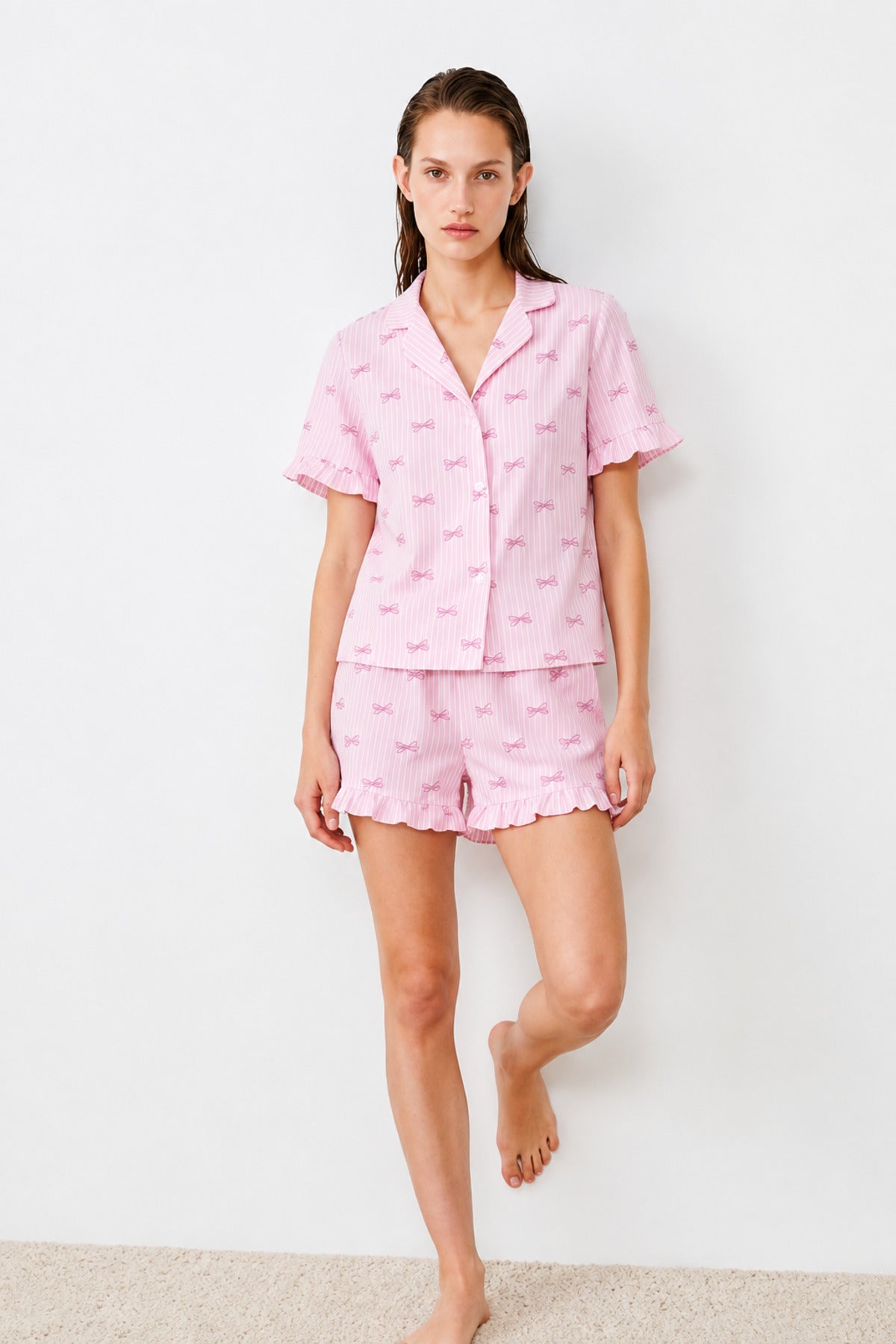 Kadın Relaxed Lastikli Pijama Takımı