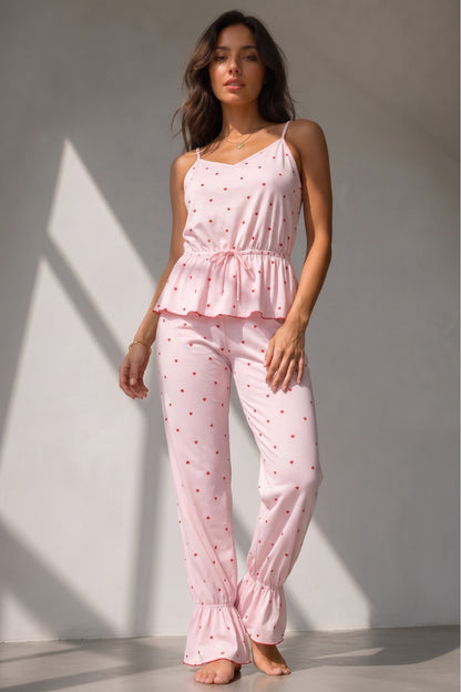 Kadın Regular Kesim Sezonsuz Pembe Pijama Takımı