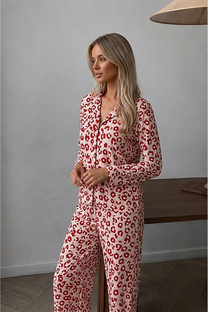 Kadın Düğmeli Uzun Uyku Ve Pijama Takımı