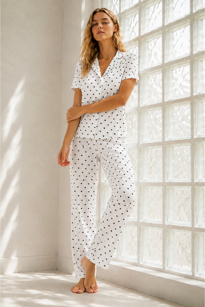 Kadın Genç Loose İpliği Boyalı Pijama Takımı