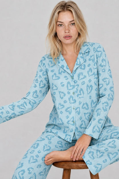 Kadın Uzun Kol Rahat Pijama Takımı 4761