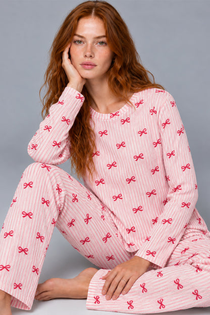 Kadın Kalpli Rahat Kalıp İkili Pijama Takımı 4768