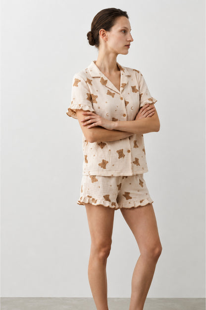 Kadın Relaxed Lastikli Pijama Takımı