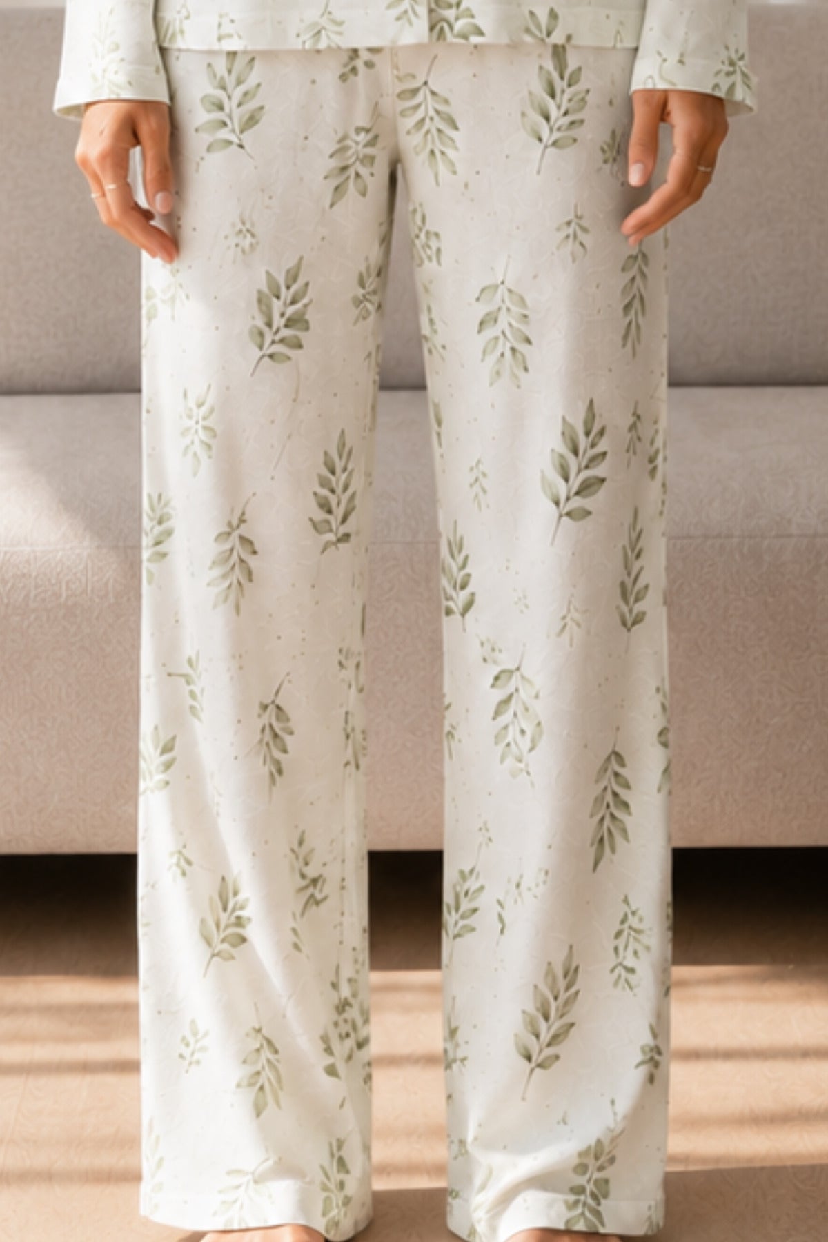 Kadın Desenli Basic Kış Pijama Takımı