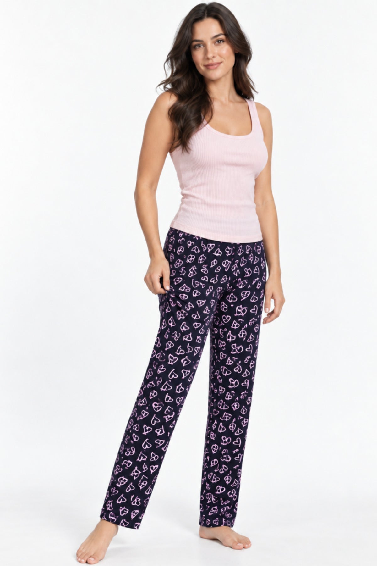 Kadın Trend Günlük Bluz Desenli Pijama Takımı