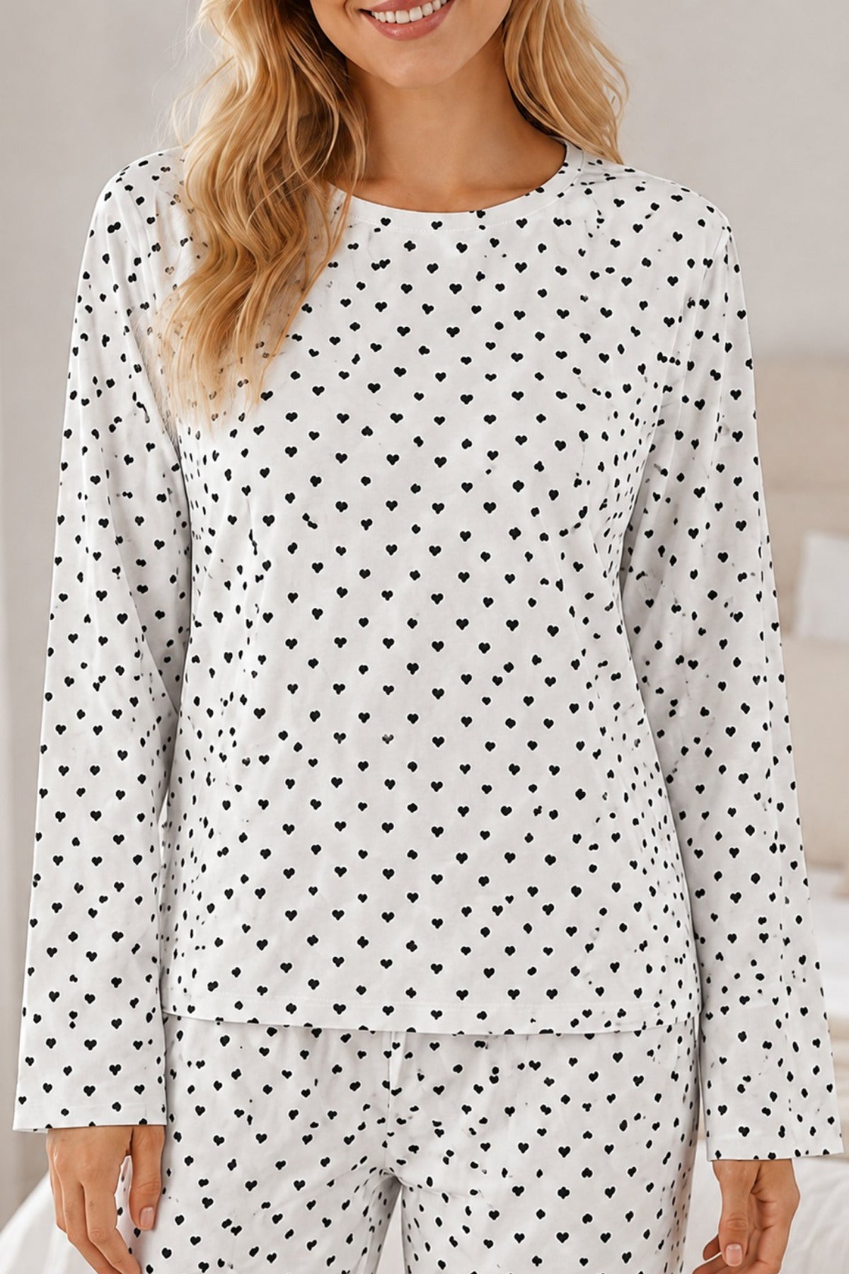 Kadın Desenli Uzun Kollu Pijama Takımı 4722