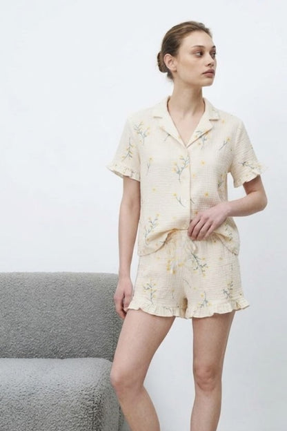 Kadın Premium Fırfırlı Pijama Takımı
