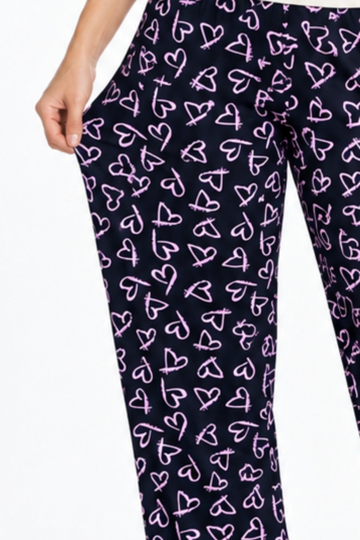 Kadın Çizgili Bluz Desenli Askılı Pijama Takımı
