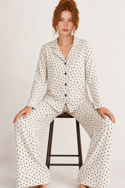 Kadın Uzun Kol Rahat Pijama Takımı 4761