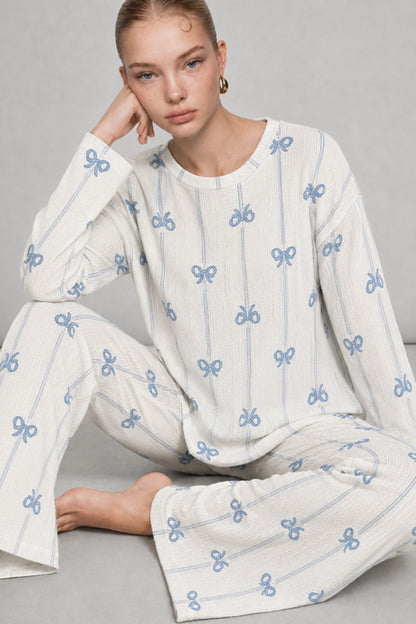 Kadın Desenli Nefes Alan Pijama Takımı 4694