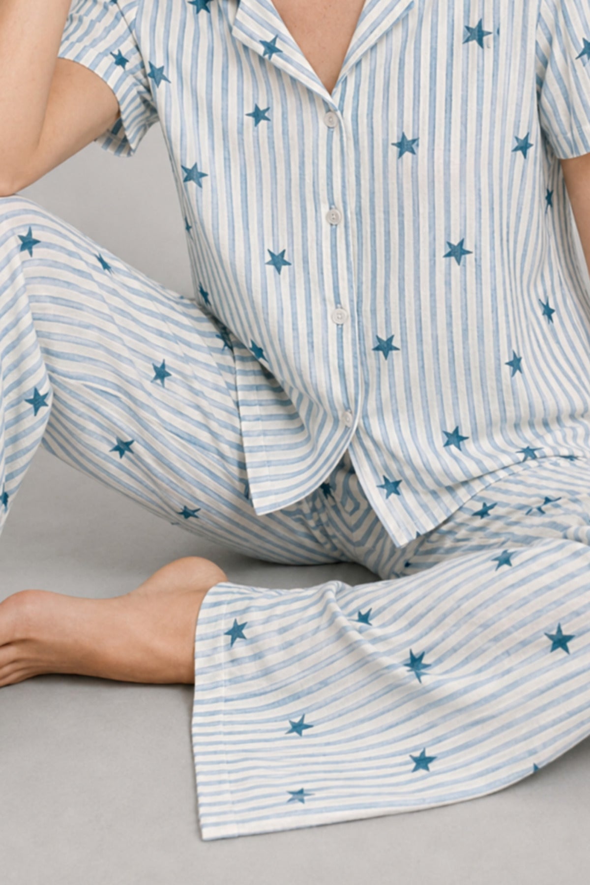 Kadın Kısa Kollu Rahat Pijama Takımı 4728