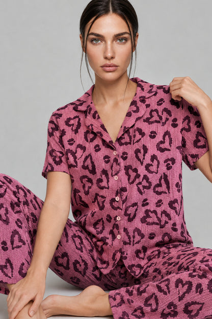 Kadın Kısa Kollu Rahat Pijama Takımı 4728