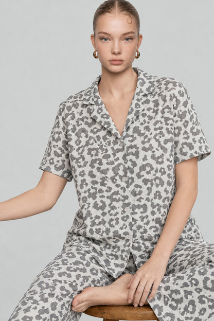 Kadın Kısa Kollu Rahat Pijama Takımı 4728
