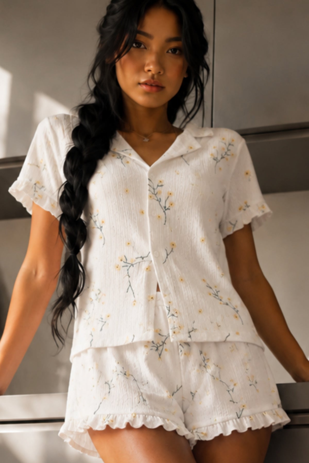Kadın Cool Elastanlı Pijama Takımı Yazlık