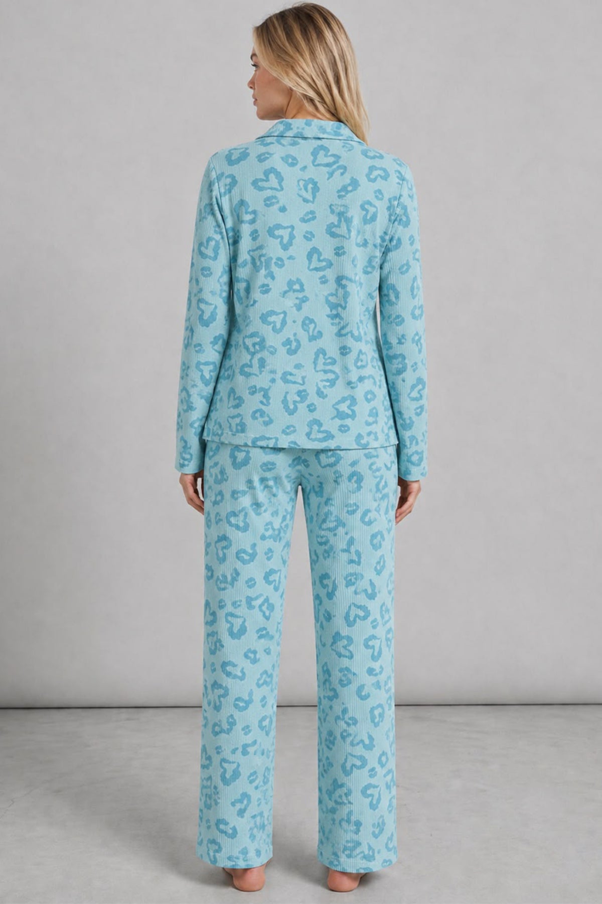 Kadın Desenli Uzun Kollu Pijama Takımı 4722