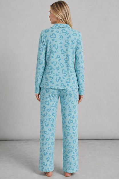 Kadın Desenli Uzun Kollu Pijama Takımı 4722