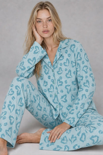 Kadın Uzun Kol Rahat Pijama Takımı 4761