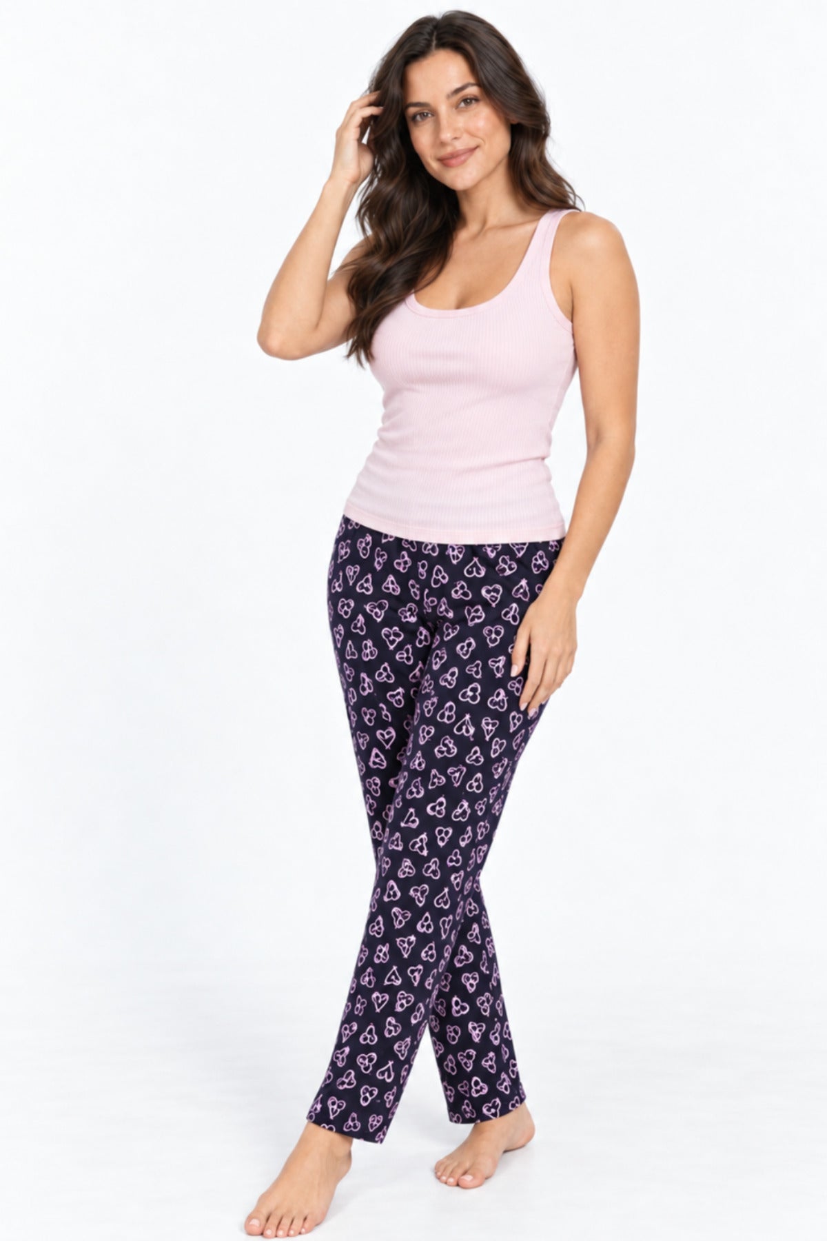 Kadın Trend Günlük Bluz Desenli Pijama Takımı