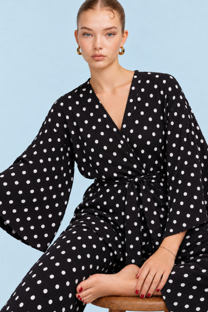 Kadın Kruvaze Kuşaklı İkili Pijama Takımı 4803