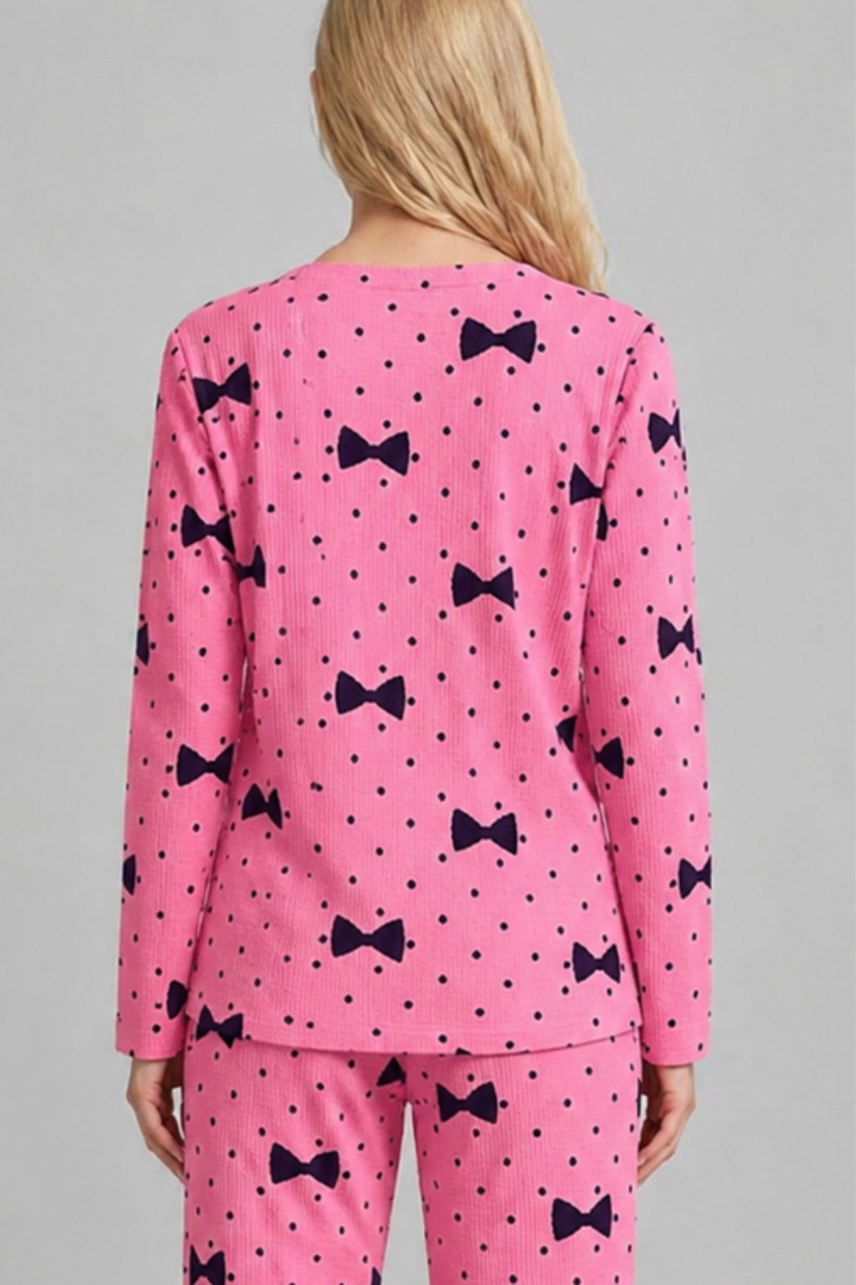 Kadın Desenli Nefes Alan Pijama Takımı 4694
