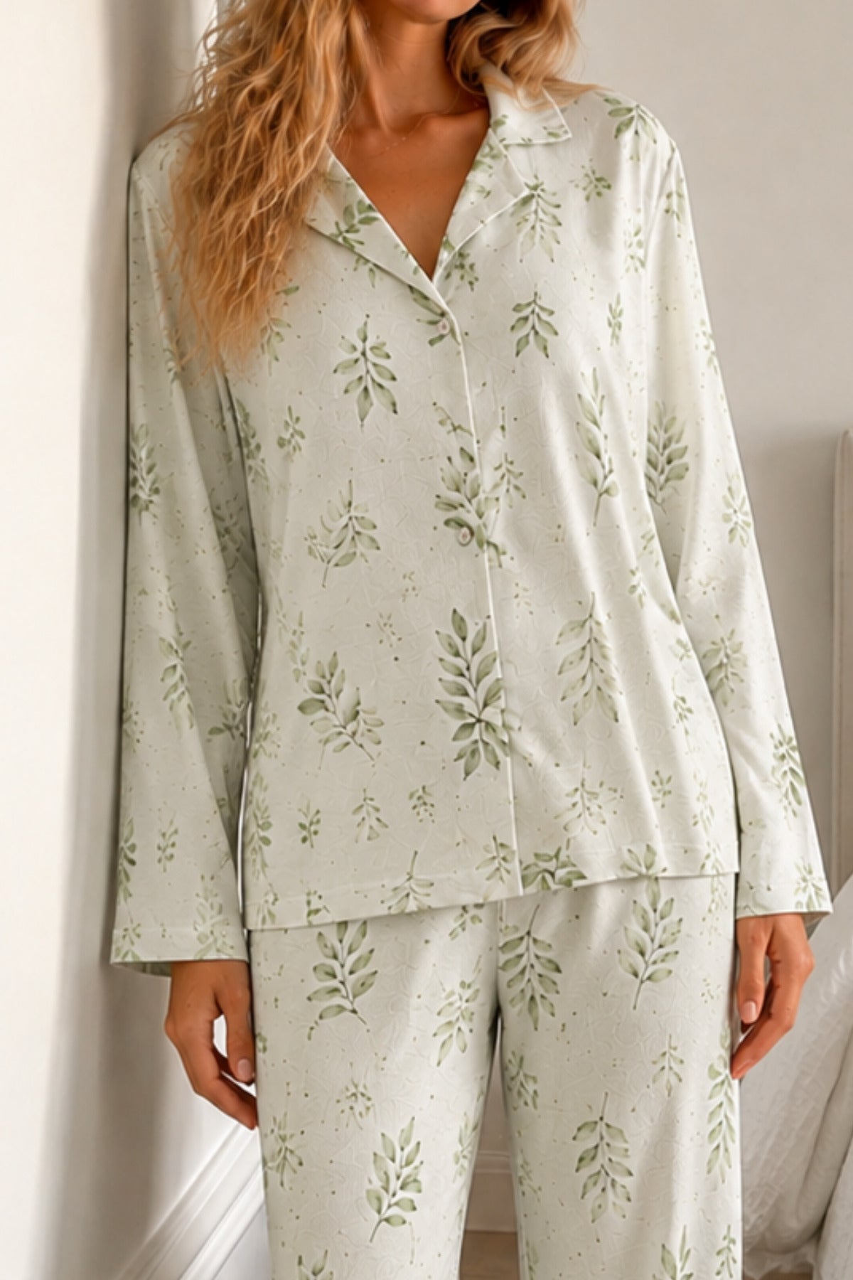 Kadın Bürümcük Tam Boy Pijama Takımı