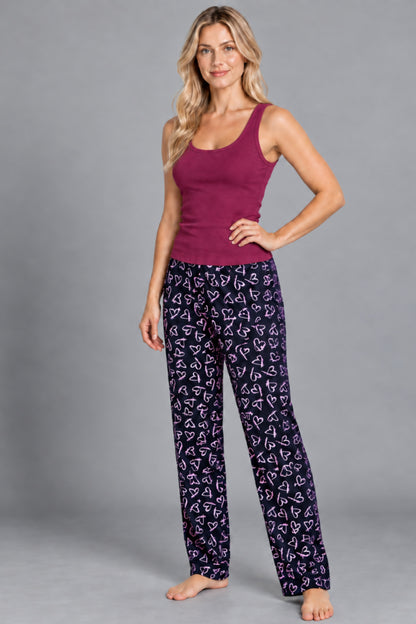 Kadın Çizgili Bluz Desenli Askılı Pijama Takımı