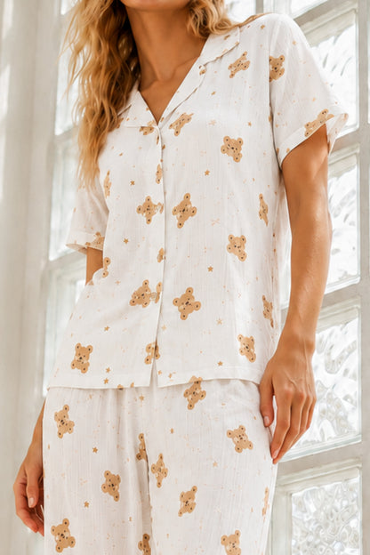 Kadın Genç Loose İpliği Boyalı Pijama Takımı