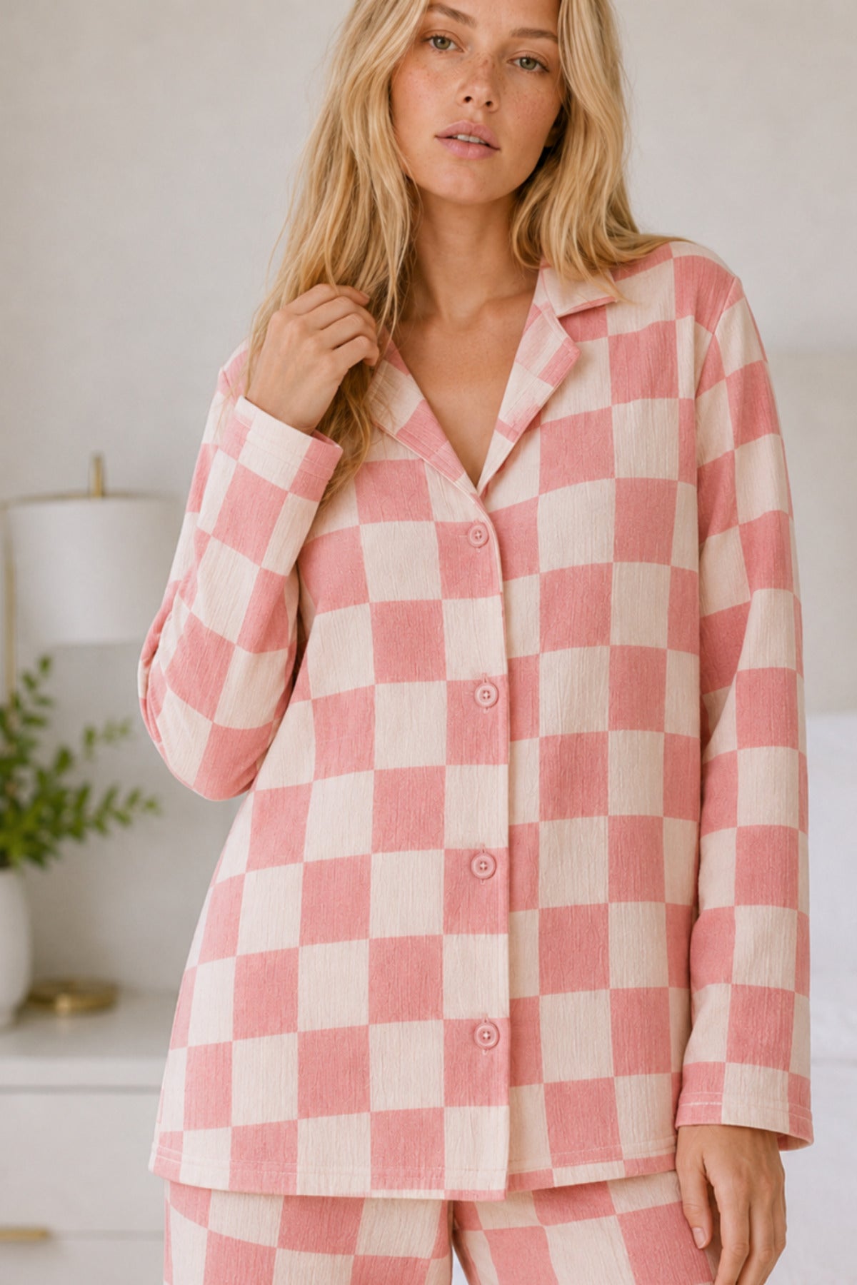 Kadın Casual Esnek Bol Pijama Takımı 4672