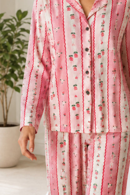 Kadın Desenli Relaxed Pijama Takımı 4661