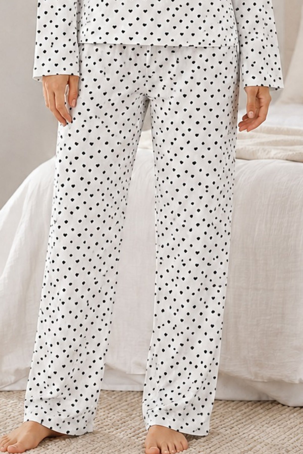 Kadın Desenli Uzun Kollu Pijama Takımı 4722
