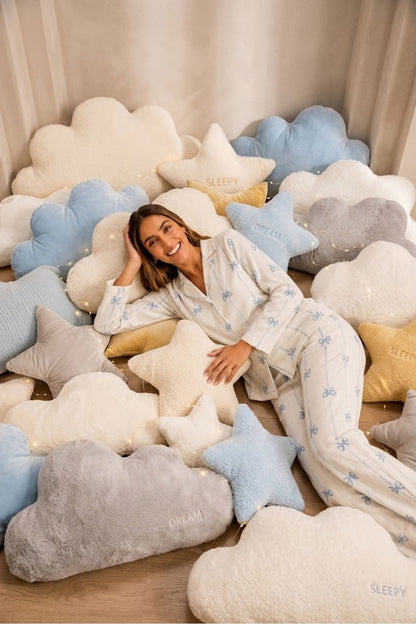 Kadın Önden Düğmeli Uzun Kollu Alt Üst Pijama Takımı