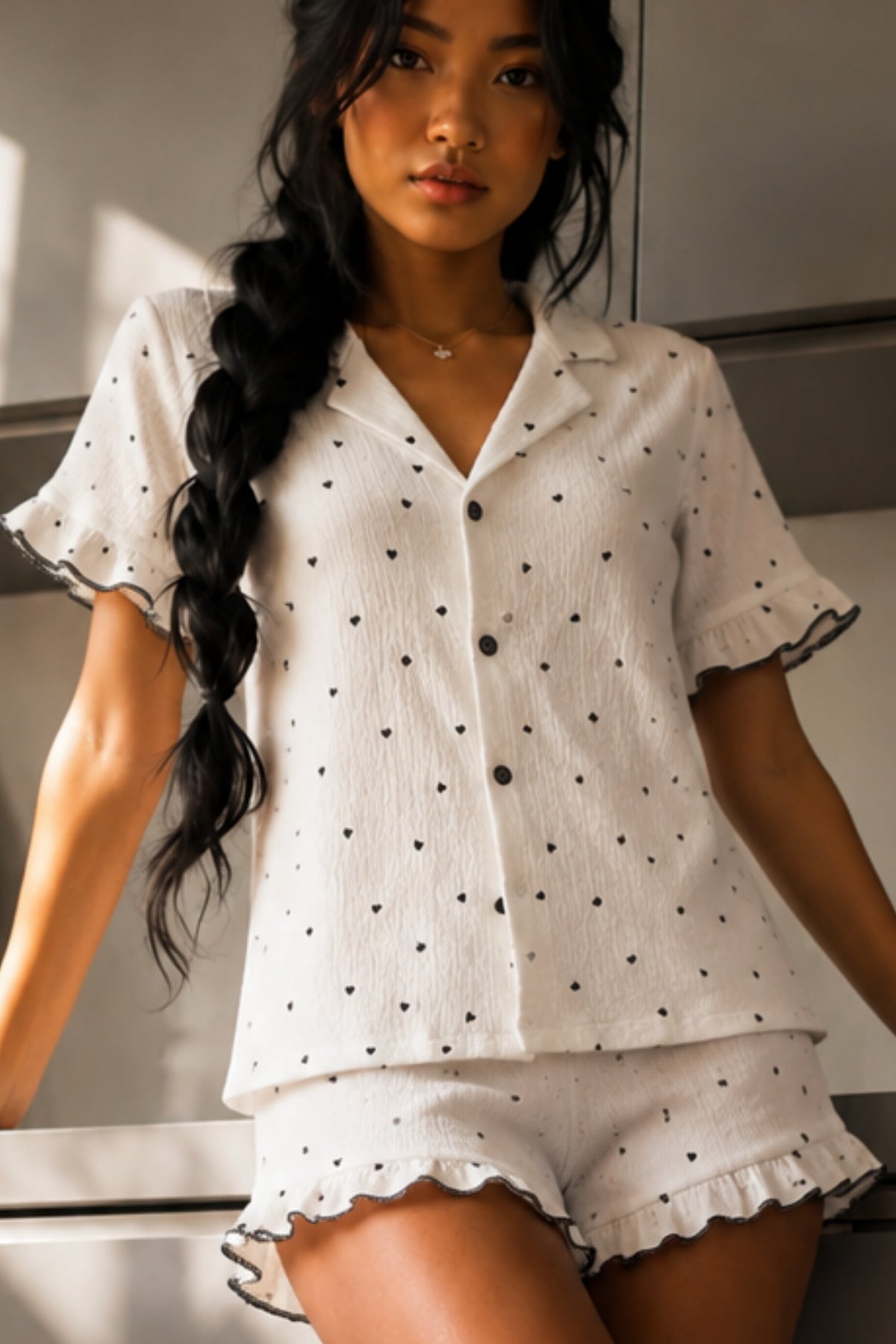 Kadın Cool Elastanlı Pijama Takımı Yazlık