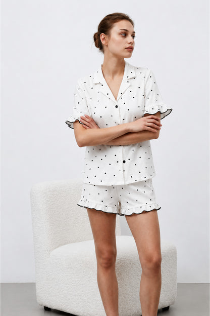 Kadın Premium Fırfırlı Pijama Takımı