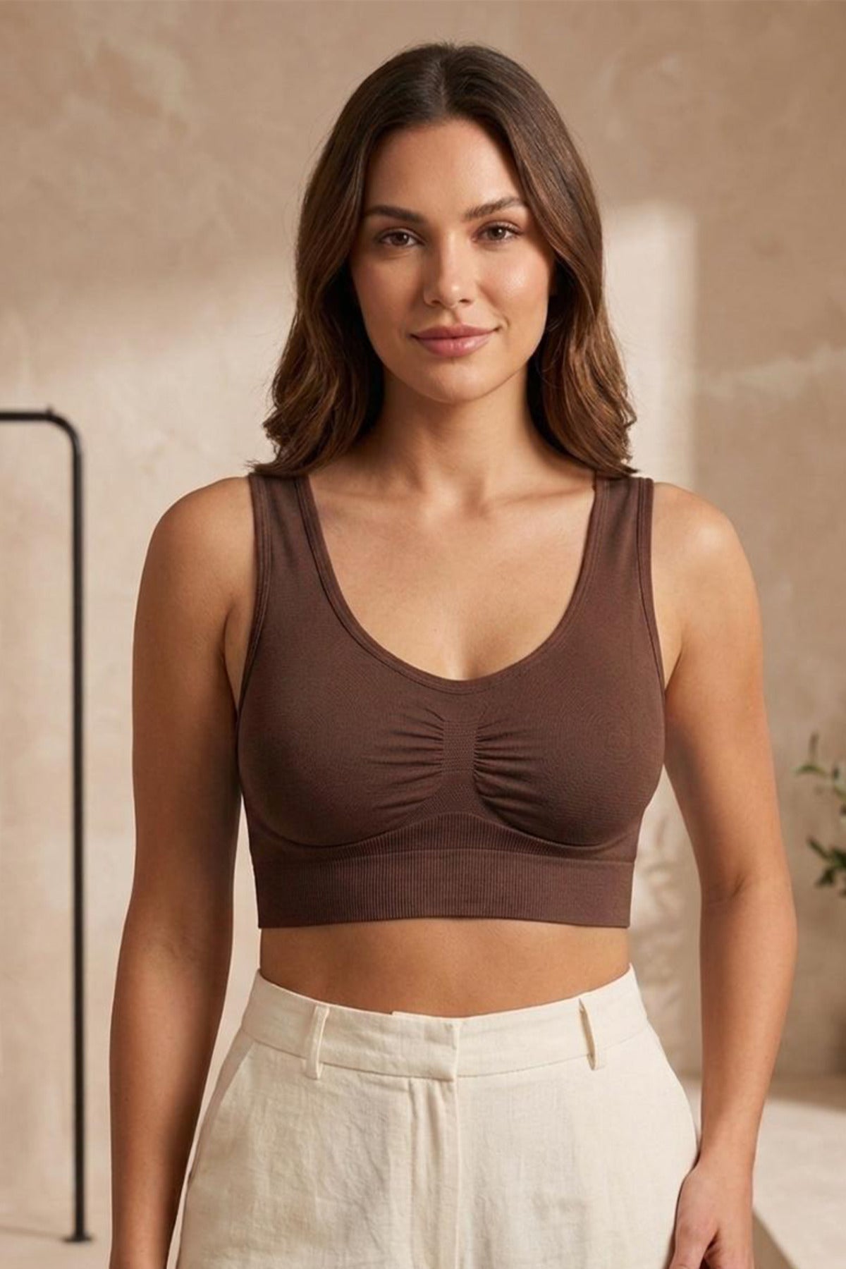 Göğüs Toparlayıcı Dikişsiz Seamless Büstiyer Korse – Kalın Askılı Pedsiz Balensiz Toparlayıcı Sütyen 5050