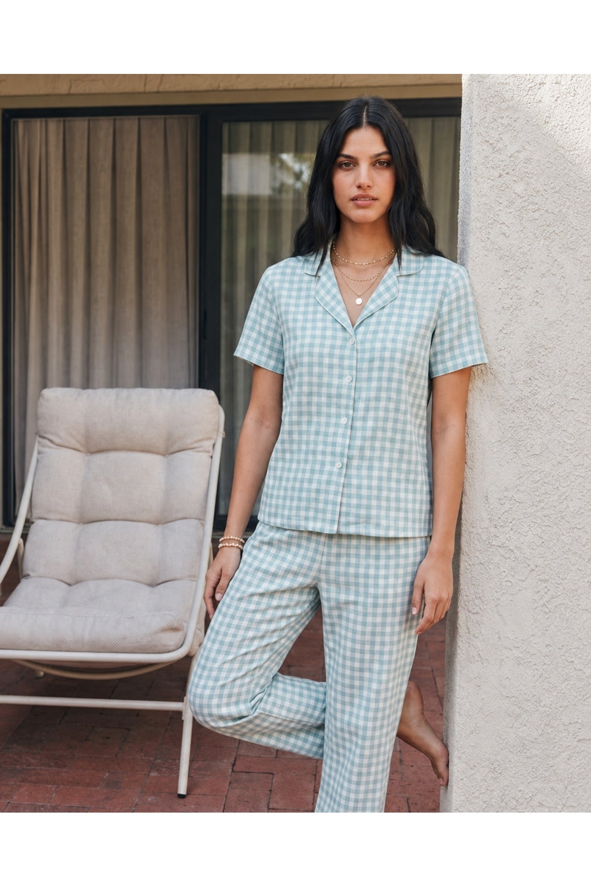 Viskon Karışım Homewear Pijama Takımı